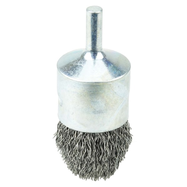 Weiler Controlled Flare Crimped Wire End Brush 1", .014" Stainless Steel Fill 10322 - main